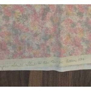 Fabric, White/Pink/Gray/Yellow Cotton Nadia's Garden by Marjorie Smith Steed for